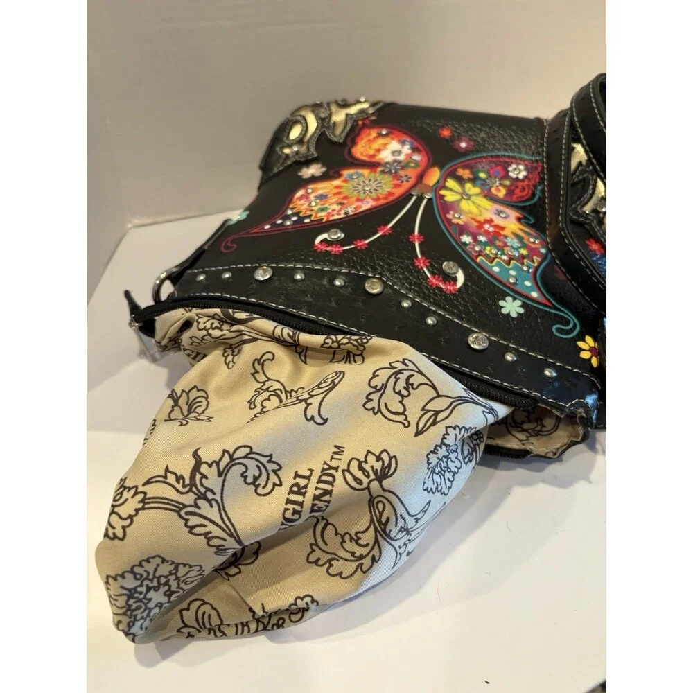 Butterfly Flower Spring For Women Clutch Western Style CCW Rhinestone S...
